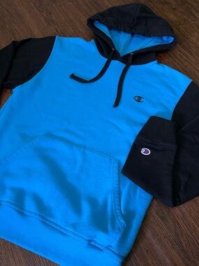 Champion Colorblock Pullover Hoodie Embroidered Logo Unisex Small Streetwear